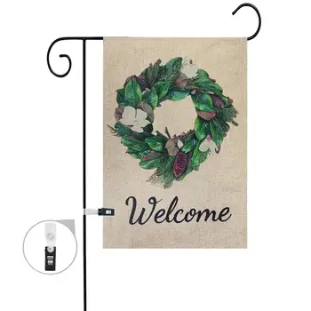 

Garden Welcome Flags And Banners Wreath Sign Flags Burlap Double Sided Summer Farmhouse Decor With Securing Clip Easter Party