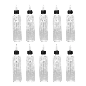 

10PCS 120ml Twist Off Caps Pen Shape Refillable Bottle Twist Cap Empty Plastic Tattoo Ink Pigment Bottle Tattoo Supp ACR