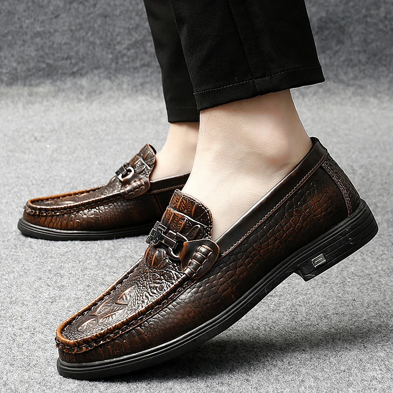 crocodile flat shoes
