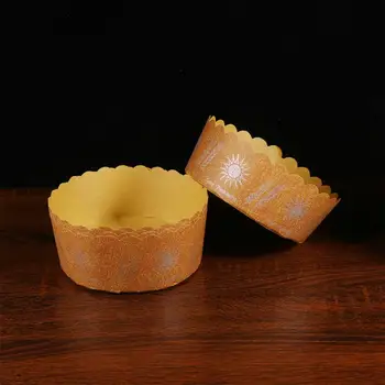 

90PCS 6 Inches Large Kraft Paper Muffin Cups Sunflower Pattern Cupcake Paper Liners Cake Baking Molds