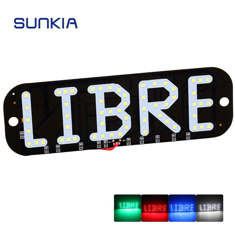 Accessori Auto A Led Per Tassisti 7.5 Pollici Libre Style Led Light Board Con Carica Auto 4 Colori Windscree Light