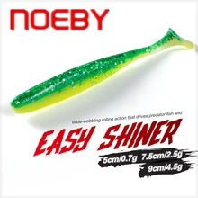 NOEBY Soft Lure 5cm 7.5cm 9cm Worm Fishing Bait Leurre Souple Silicone Bass T Tail Artificial Swimbait Wobbler Fishing Tackle