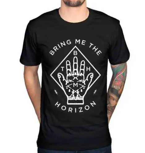 Новое поступление, летняя мужская футболка с рисунком Bring Me The Horizon The H, футболка BMTH, мужские футболки