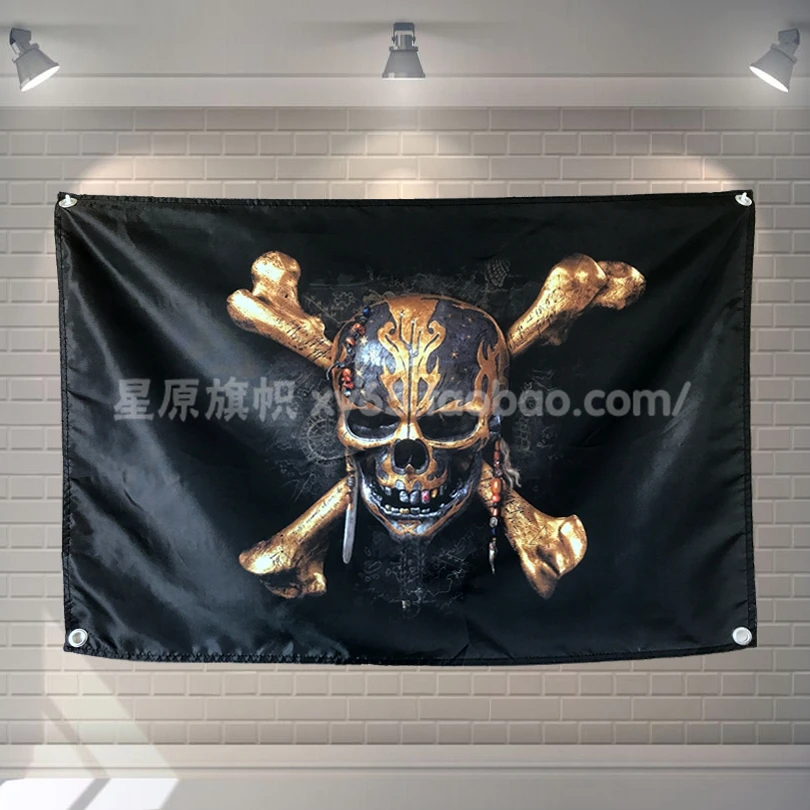 &quotPirates of the Caribbean&quot Movies Poster Scrolls Flag Bar Cafes Hotel Theme Home Decoration Banners Hanging Art Waterproof Cloth | Дом и