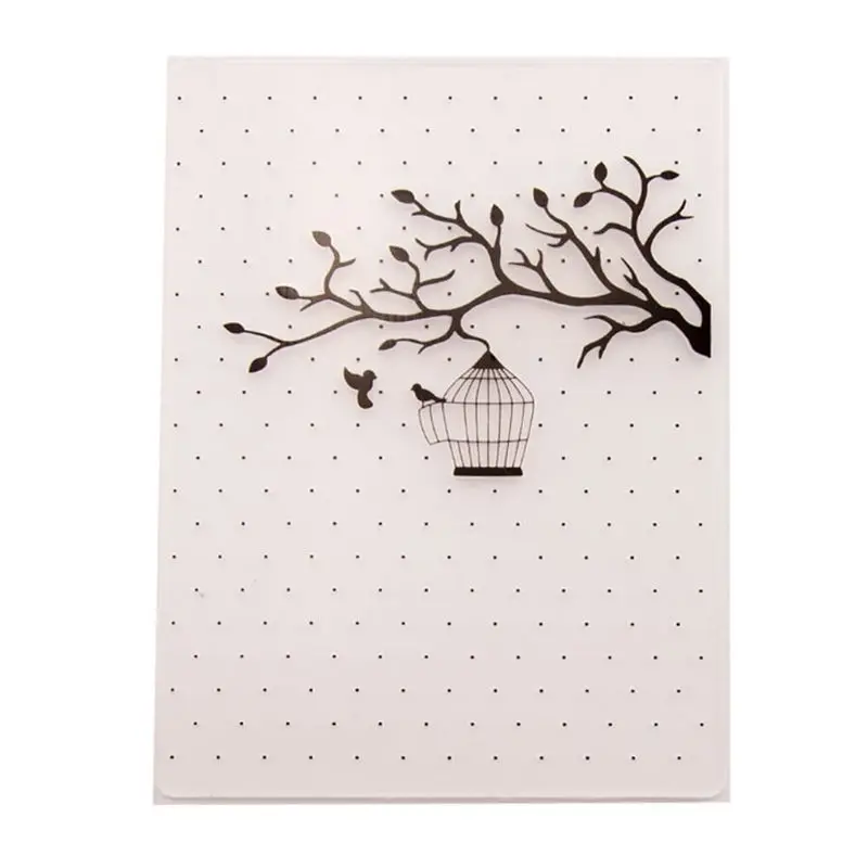 

Plastic Embossing Folder Template DIY Scrapbook Photo Album Card Making Decoration Crafts Branch Birdcage Clear Stamp