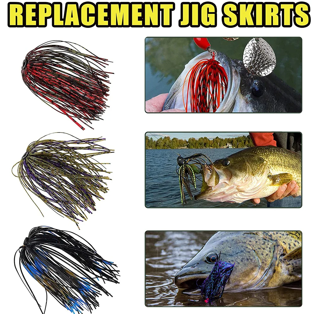 Fishing Silicone Skirts Lures 25/50 Bundles 50 Strands Jigs Spinnerbait  Buzzbait Spoon Blade Squid Jig Skirt Fly Tying Material