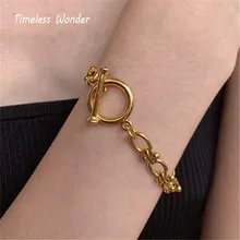 Вечный чудо латунные Цепи с толстым плетением связанные браслеты OT браслет из цепочек женские панк готические оснастки ювелирные изделия подарок Boho МОДА 5191