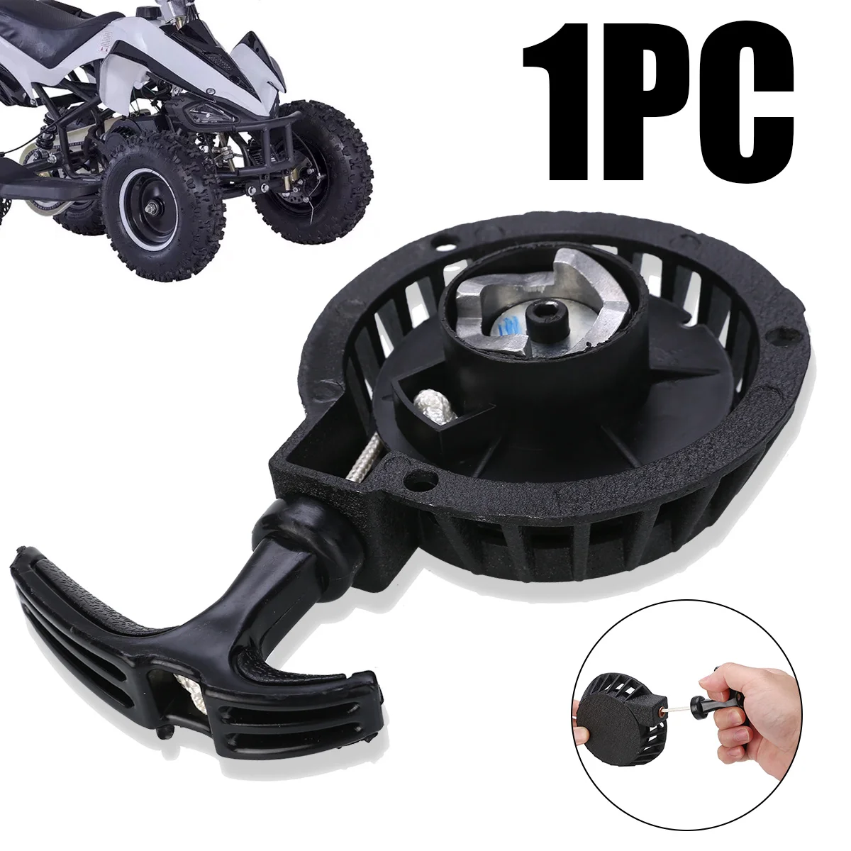 1PC Black 49cc Mini Moto Pullstart Pull Start For Minimoto Quad Dirt Pocket Racing Bike Engine Accessories