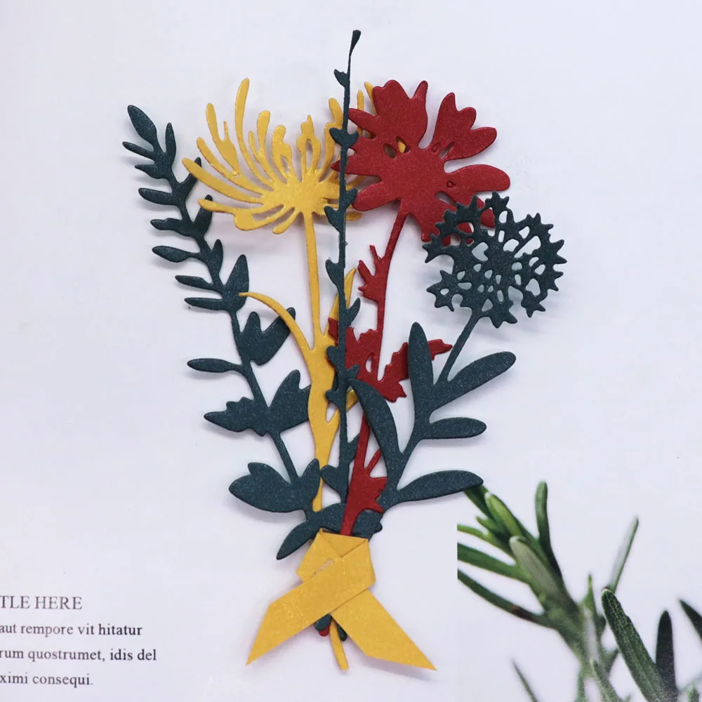 Металлические Вырубные штампы с цветами для рукоделия скрапбукинга альбома