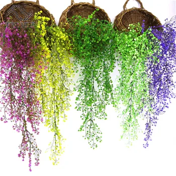 

Artificial Grass Silk Flower Vine Garden Decoration Hanging Garland Plant Artificial Plants Home Garden Wedding Decor Fake Plant