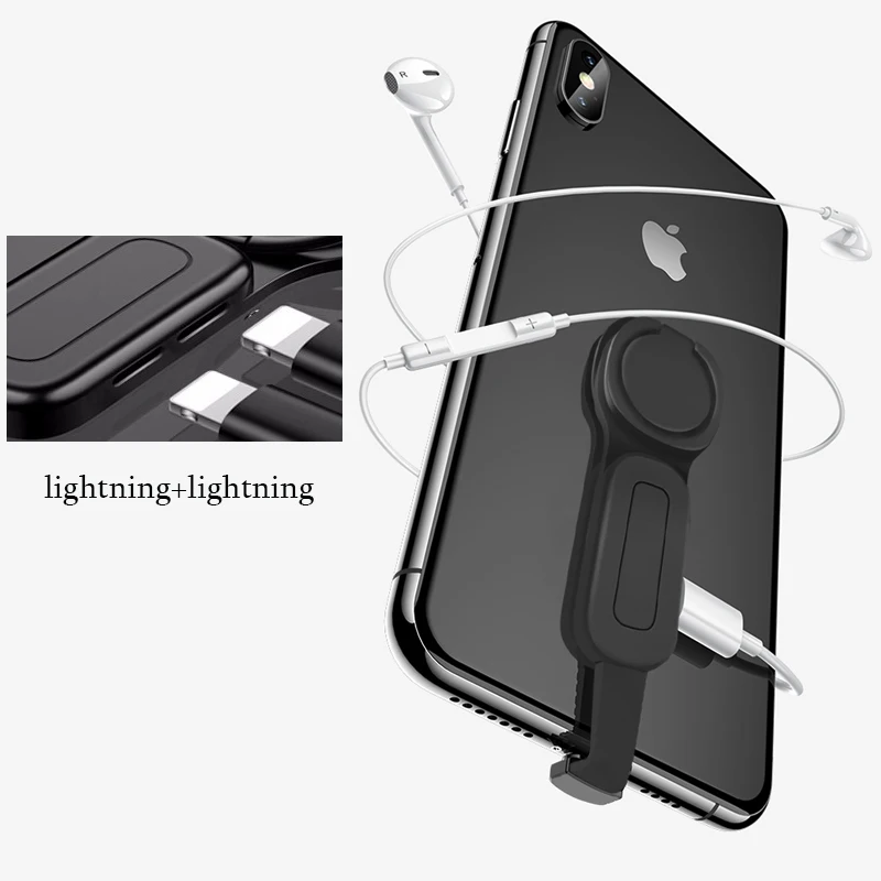 Aux аудио адаптер для iPhone X 8 7 Plus XR Xs Max 6 сплиттер наушников аудио Зарядка для Lightning кольцо держатель адаптер
