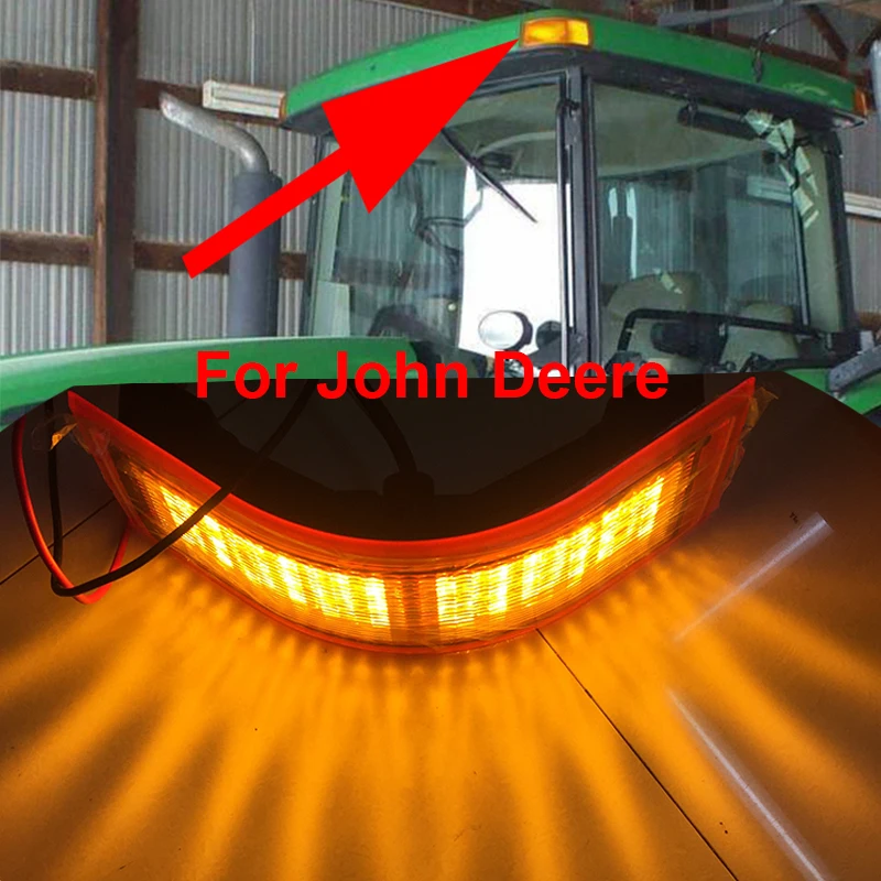 Afibraru 1 Pair LED Amber Corner Lights for John Deere Tractor 7200,7210 RE55150 RE55151 