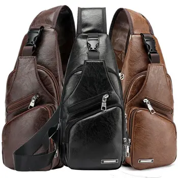 

Men CrossBody USB Charging Single Shoulder Sling Chest Bag Waterproof