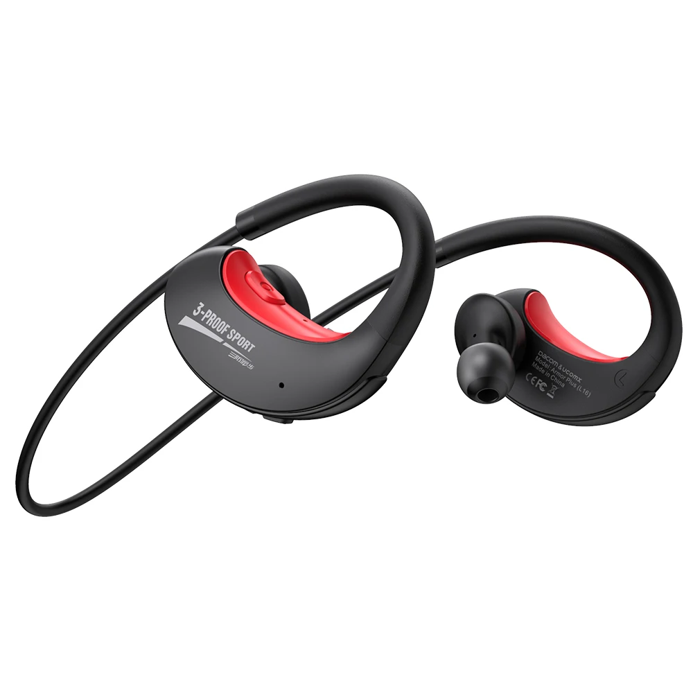 Красный DACOM G34, Bluetooth наушники, беспроводные наушники с защитой от пота, IPX5, водонепроницаемые спортивные наушники для бега, для samsung, iPhone, huawei - Цвет: Красный