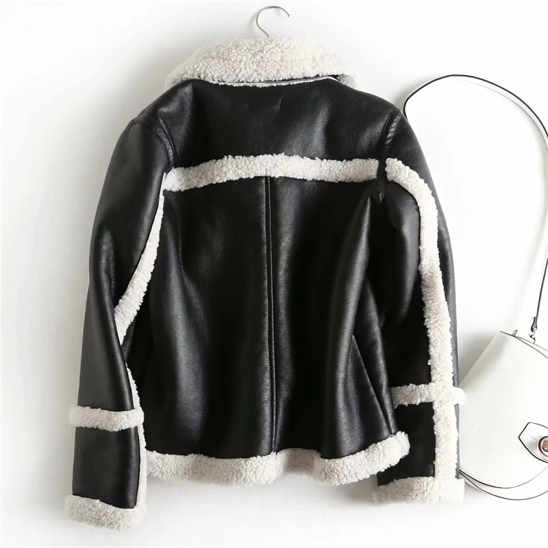 Short Fur Coat Female Winter Fashion New Loose Double-Breasted Long-Sleeved Lamb Fur Coat Jacket Tide H00273