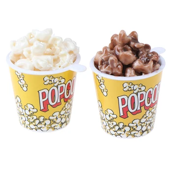 

1Pc 1:6 Dollhouse Miniature A Bucket of Popcorn Toy Pretend Play Kitchen Toys