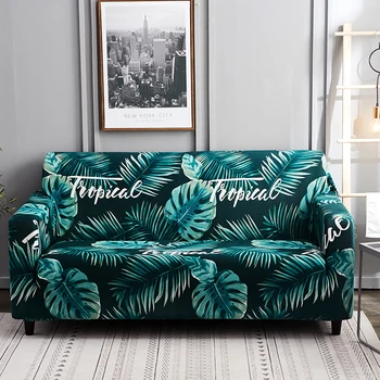 

Tropical Plant Tight Wrap Sofa Cover Solid Color Floral Stretch Elastic Slipcovers Plaid Slip-resistant Couch Cover Sofa Towel
