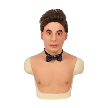 

KOOMIHO Hans Male European Face Silicone Realistic Male Head Crossdresser Mask Handmade Makeup Transgender Mask Cosplay Mask 3G