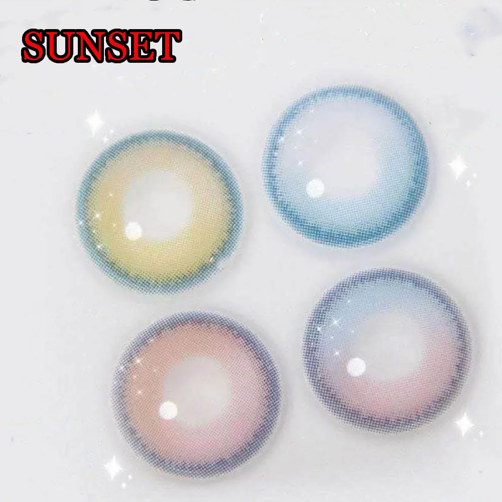 

Japanese Color Contact Lens Yearly Use Cosmetic for Eye Women Gift Makeup Tool Sunset