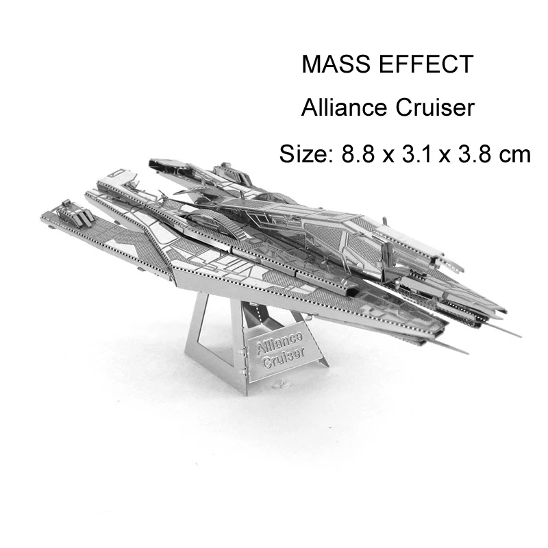Mass Effect 3D металлическая головоломка, модель космического корабля, наборы, сделай сам, лазерная резка, сборка, игрушка, настольная, украшение, подарок для проверки детей