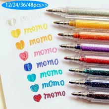 12/24/36/48 Цвета гель заправки для ручек рисунок маркеры стержни для гелевых ручек DIY флуоресцентный акварель пополнения чернил картина lapices