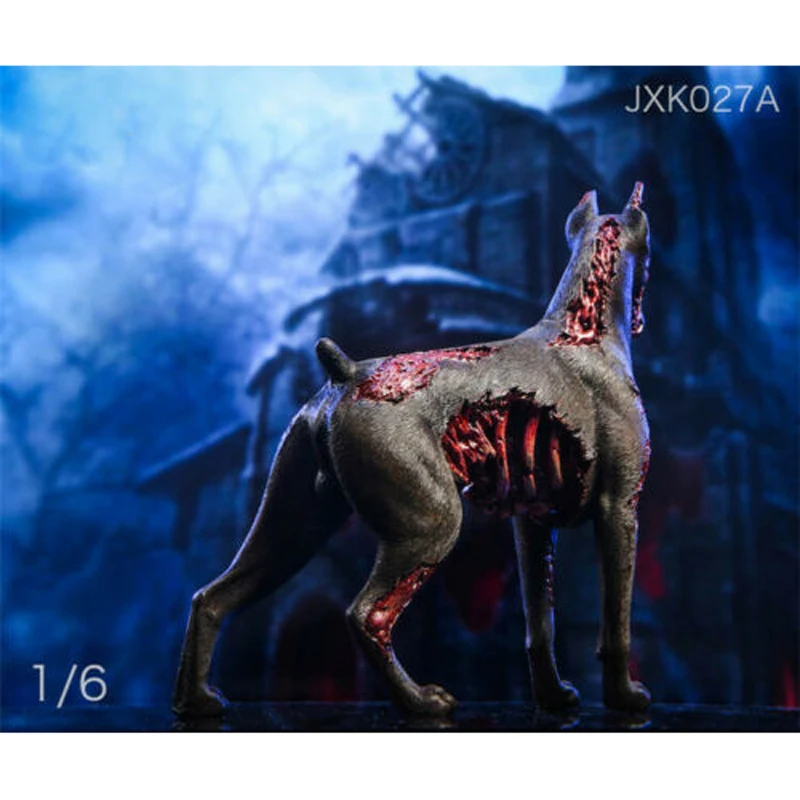 В наличии 1/6 масштаб Мультфильм Аниме Кукла JXK027A зомби собака добермана статуя из