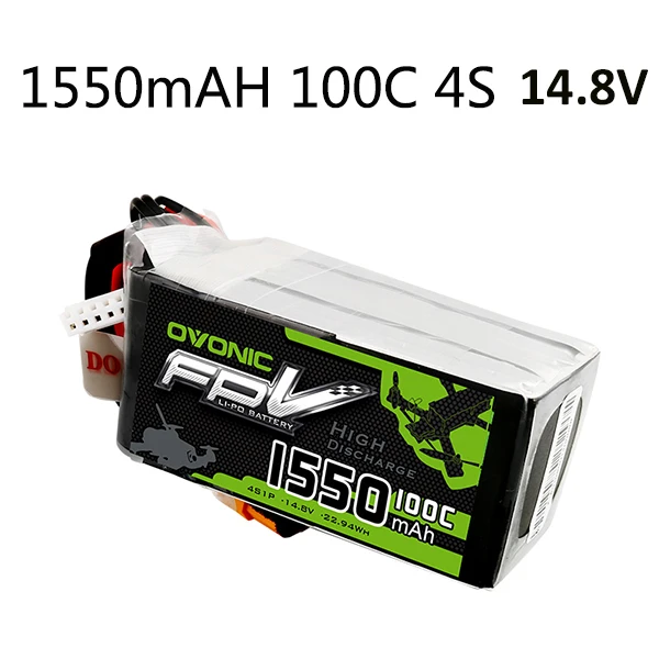 Высокочастотная батарея ovoic 1300/1550 MAh3-4S 50 80 100C через литиевую батарею FPV - Цвет: 1550mAh 100C 4S