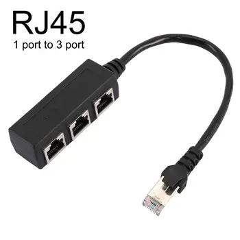

RJ45 a point three Ethernet Black Network 1 Male To 3 Female Connector Splitter Adapter for pc computer Cable Network cable