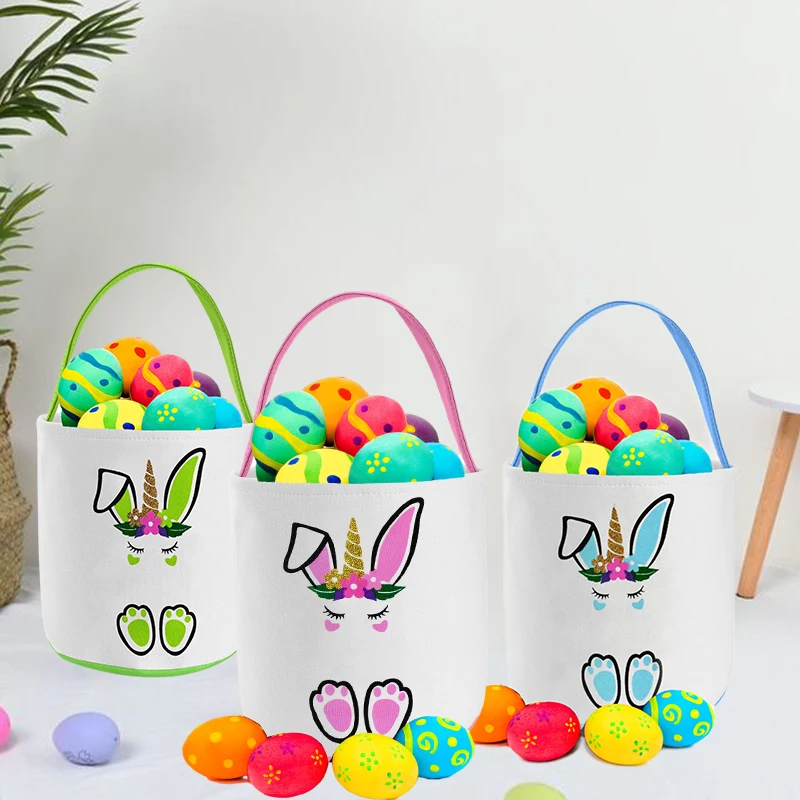 10pcs Wholesale Easter Bunny Basket Candy Toy Storage Bag For Easter