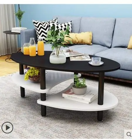 Simple and simple tea table simple modern sitting room tea table balcony Nordic oval small tea table small family creative econo