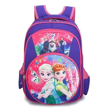 

New Girls Cartoon Snow Queen Schoolbag Kids Princess Elsa Anna Waterproof Printing School Bags