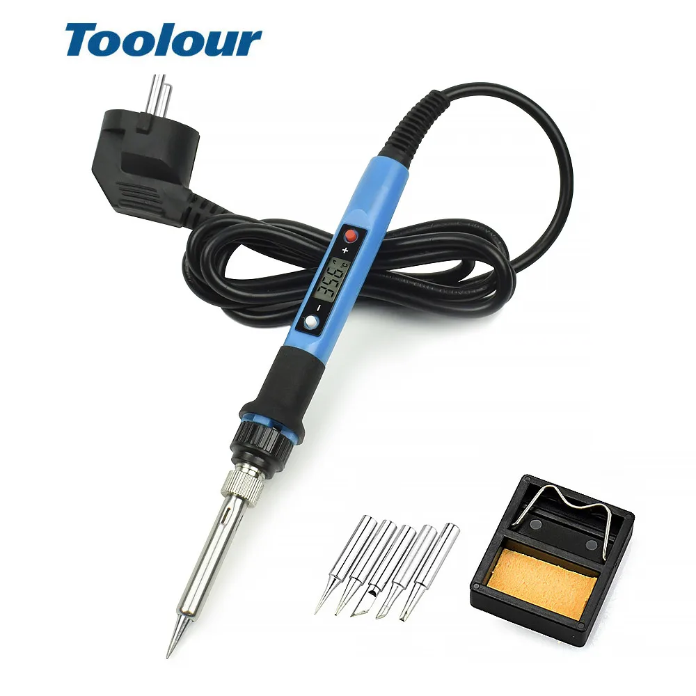Goede Toolour 80W 220 V 110 V Aanpassen Temp Elektrische Soldeerbout LCD Digitale Display Lassen Reparatie Tools Carving mes Tool Kit