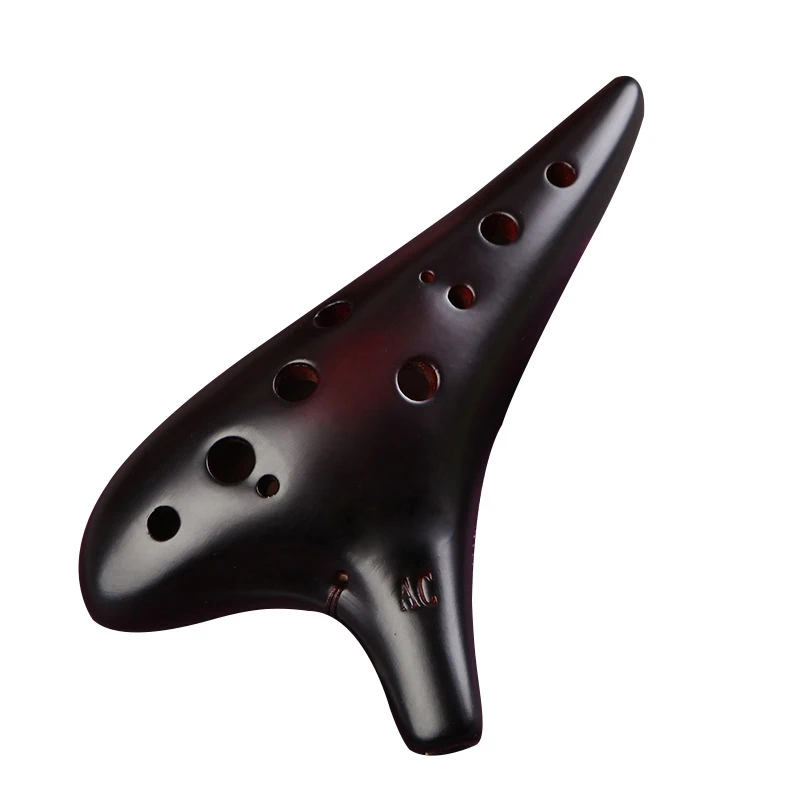 Profesional Ocarina de porcelana ahumada Burnning Ocarina 12 agujeros