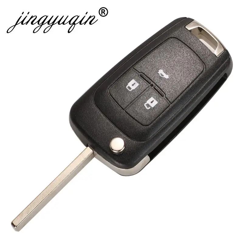 Jingyuqin 10 개/몫 2/3/4 버튼 원격 제어 Fob 플립 접는 키 Chevrolet Lova Sail Aveo Cruze 315/433Mhz PCF7937E