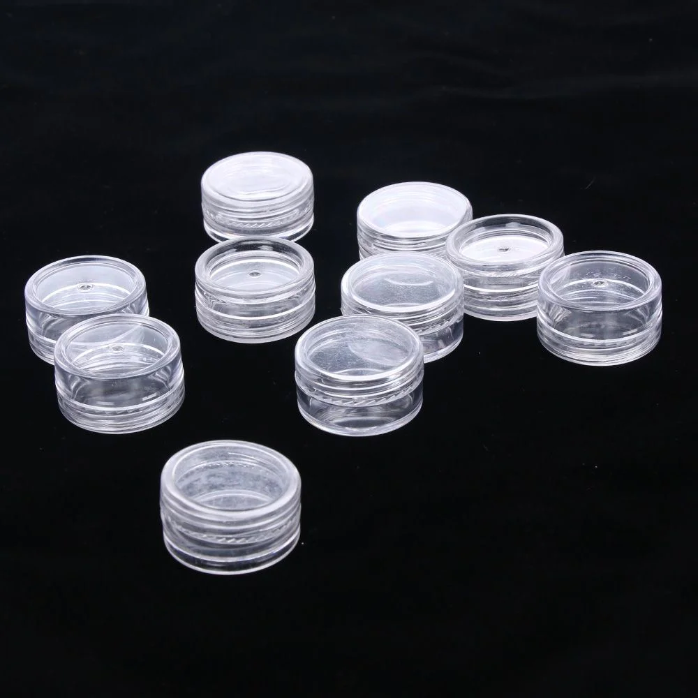 

10Pcs/lot 3g 5g Clear Small Empty Cosmetic Refillable Bottles Plastic Eyeshadow Makeup Face Cream Jar Pot Container Bottle