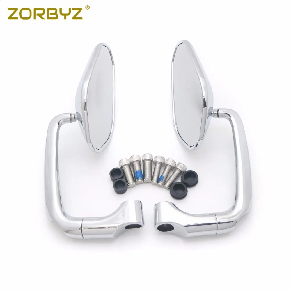 ZORBYZ универсальный мотоцикл хром боковое зеркало заднего вида для Honda Suzuki Cruiser Чоппер уличный велосипед