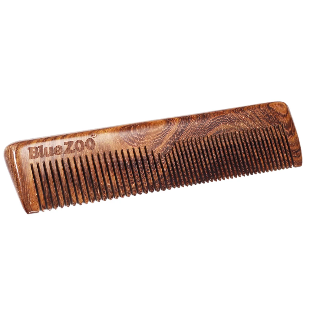 Durable Portable Anti-static Natural Sandalwood Fragrance Comb for Men` Beard Mustache Hair Daily Use