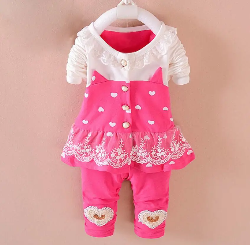 Новый весенний комплект одежды для детей модная одежда маленьких девочек из 2