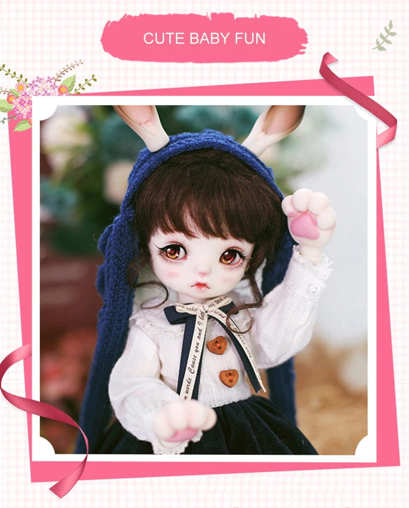 Полный набор BJD 1/6 женская кукла Джина маленький кролик SD кукла регулируемое соединение взрослые головоломки игрушка голый ребенок белая кожа натуральная кожа