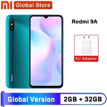 Перейти на Алиэкспресс и купить Глобальная версия Xiaomi Redmi 9A мобильный телефон 2 ГБ 32 ГБ ROM MTK Helio G25 Octa Core 6,53 дюйм5000 мАч 13MP камера смартфон