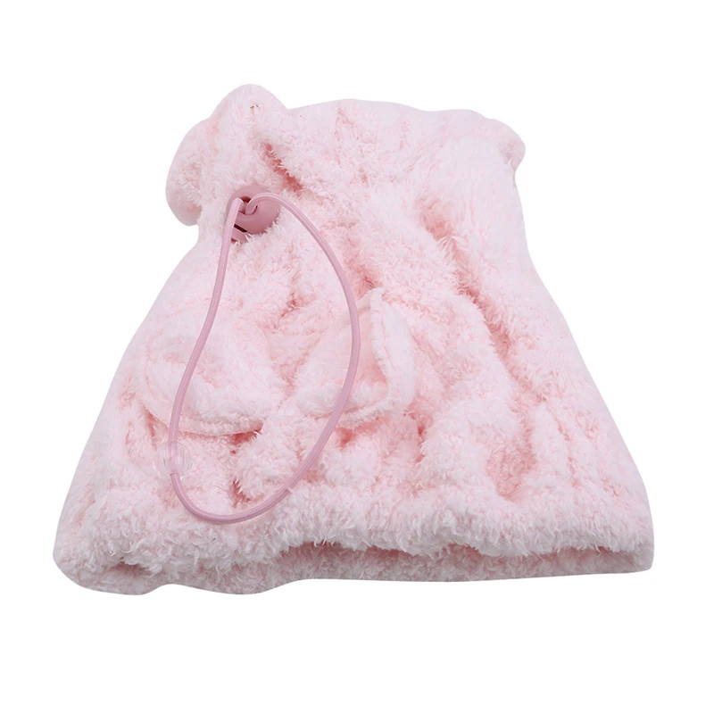 pink Детская шапочка для душа s коралловый флис полотенце для волос утолщенный Абсорбент Детские волосы блистер шапочка Товары для ванной комнаты Forkids - Цвет: pink