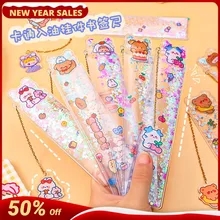 

Carton Ruler Bookmark Ins Girl Heart Learning Pendant Ruler Multifunctional Pendant Painting Ruler 15cm Students Math Tool Ruler