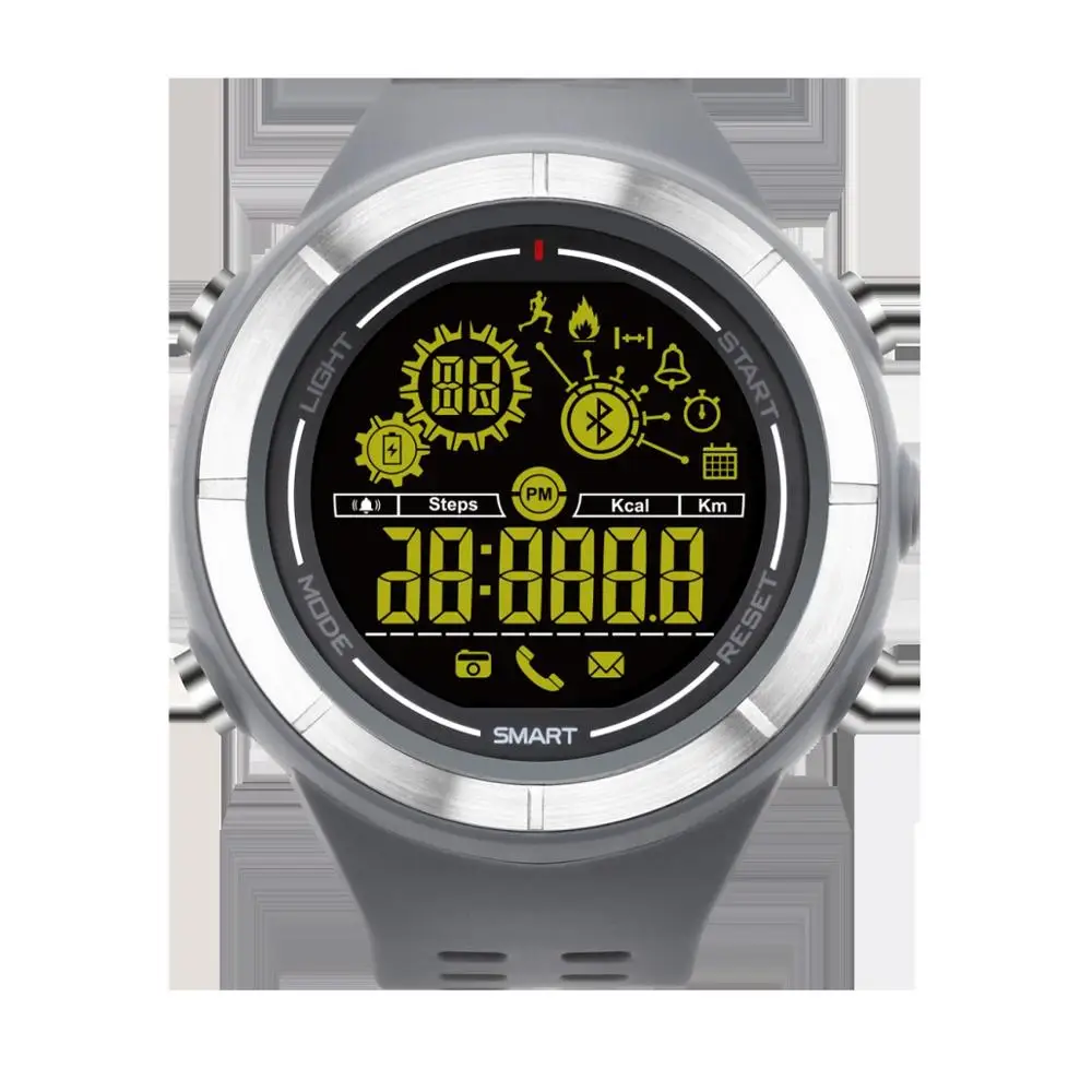 XIYAN EX32 Bluetooth 4.0 Smart Watch Waterpoof Sport Wristwatch Call SMS Alert Stopwatch Activity Tracker for IOS Android - Цвет: Серый