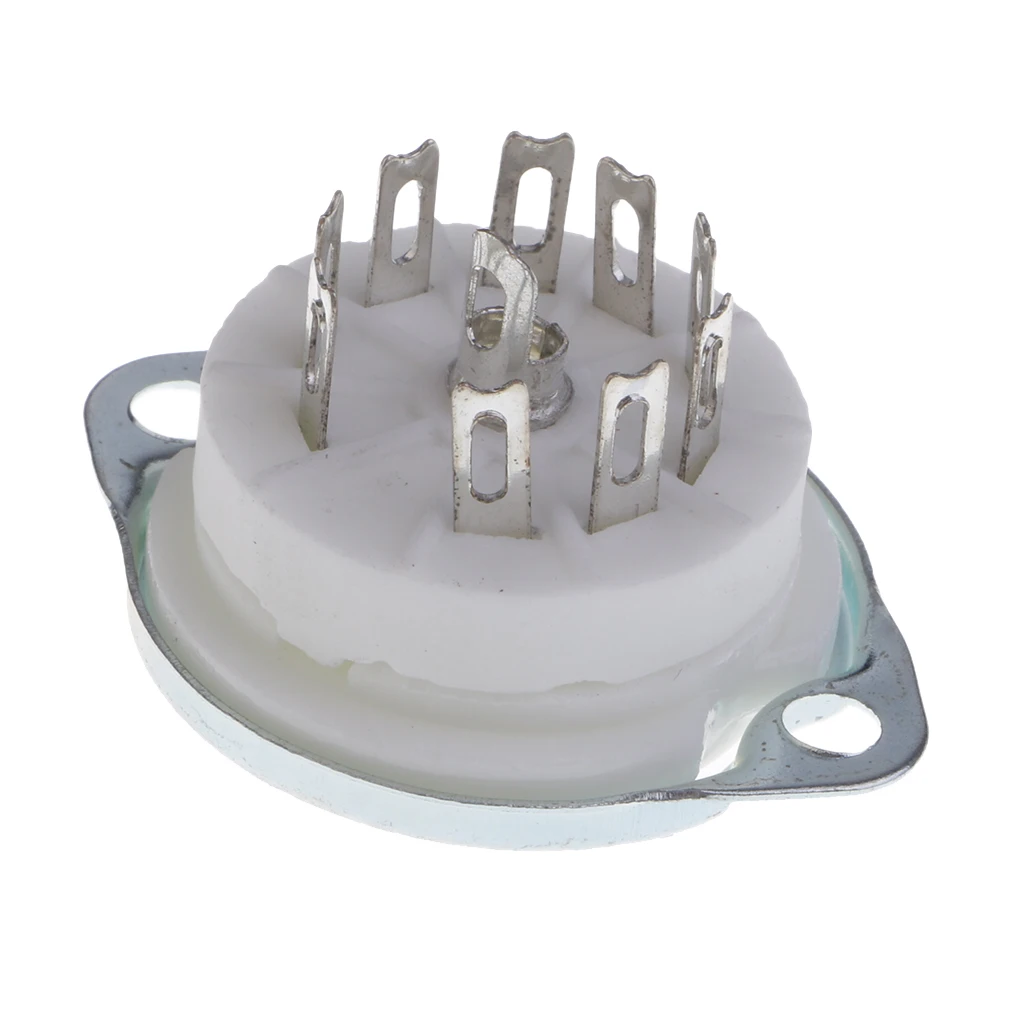 1Pc Ceramica 9Pin Pcb Presa Tubo Di Montaggio Per 12Ax7, 12At7, 12Au7, Cc83, Ecc82, E88Cc