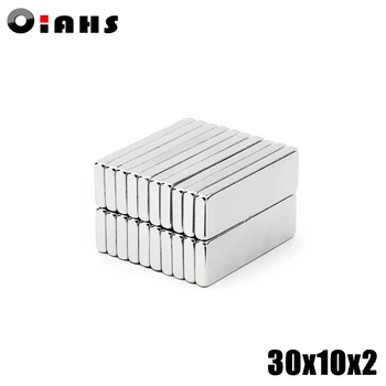 

200pcs F30x10x2mm Super Powerful Strong Rare Earth Block NdFeB Magnet Neodymium N35 Magnets F30*10*2mm- Free Shipping