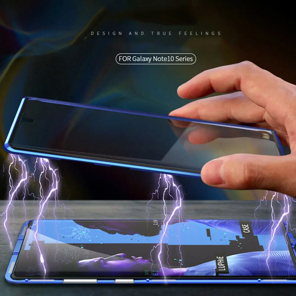 Магнитный абсорбционный Передний+ задний стеклянный чехол для samsung Galaxy Note 10 Plus GV99