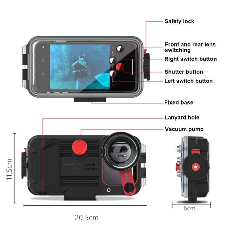 Smartphone diving Case for iphone XR Xs Max Iphone