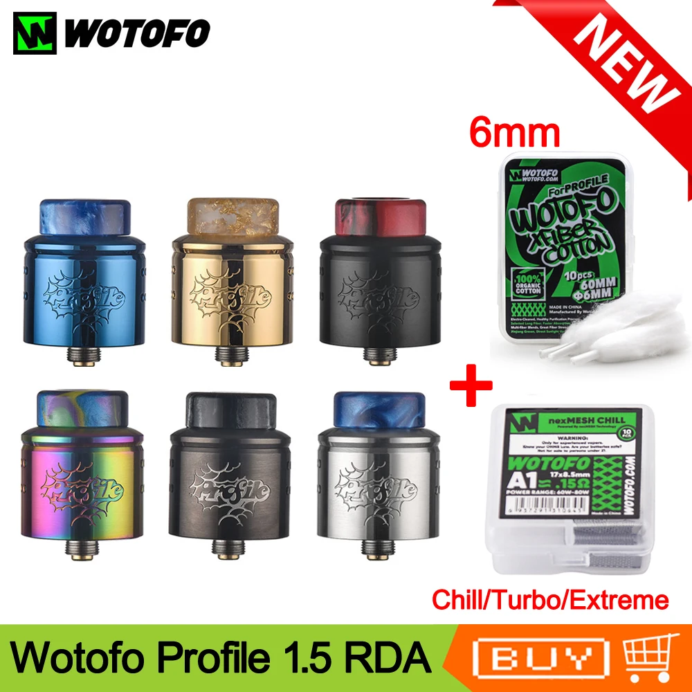Оригинальный испаритель для электронной сигареты Wotofo Profile 1 5 RDA с 10 шт. катушек