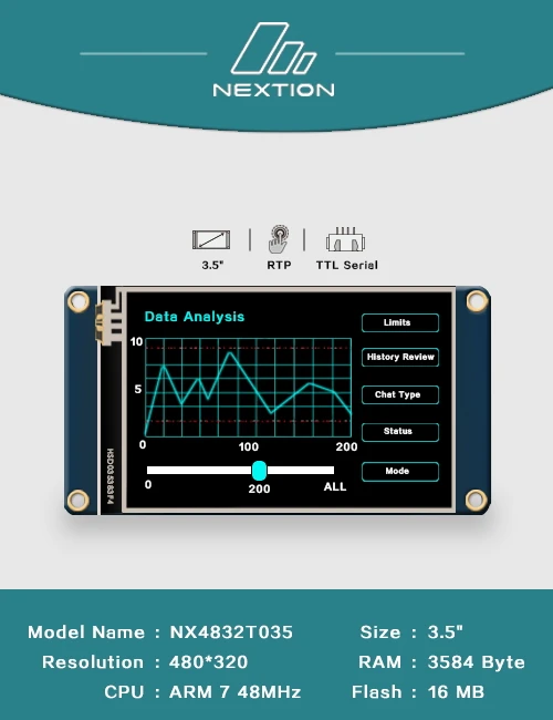 2 4 8 3 5 дюймов Nextion HMI Интеллектуальный USART UART SPI сенсорный TFT ЖК модуль Дисплей для