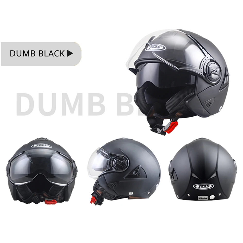 NENKI мотоциклетный шлем Мото шлем с двойными линзами с открытым лицом мотоциклетный гоночный внедорожный Шлем КАСКО Мото шлем черный